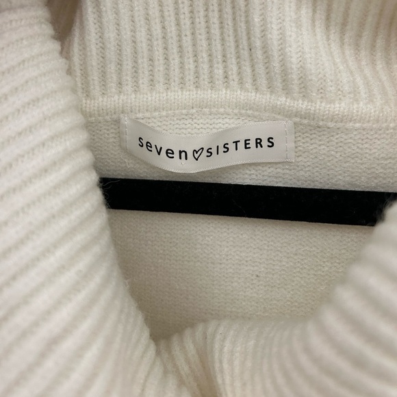 Seven Sisters White Cowl Neck Sweater Dress, Sz M - Picture 2 of 6
